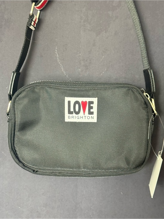 Brighton Handbags - NWT Brighton Black LOVE Crossbody Belt Bag with Red Heart Accent